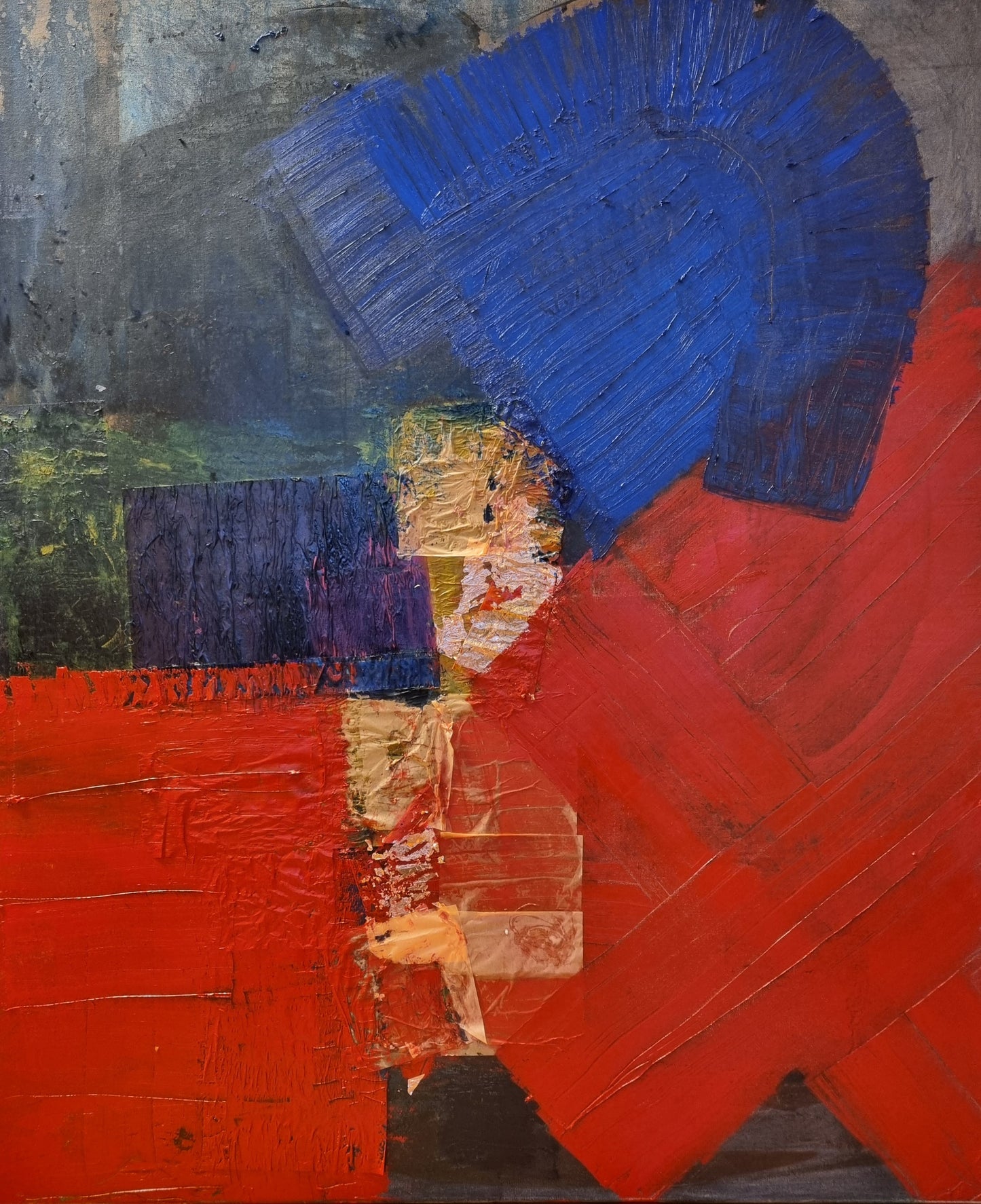 Der Rote Starke 2025 Collage-Öl auf Leinwand 100cm x120cm 0