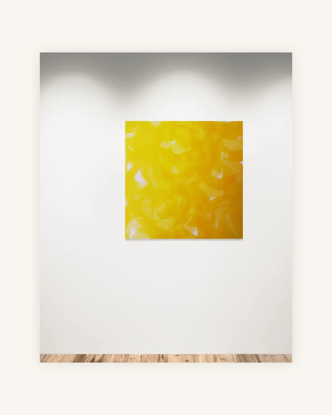 „Solar Rise“ – abstraktes Acryltintenbild in leuchtendem Gelb 2