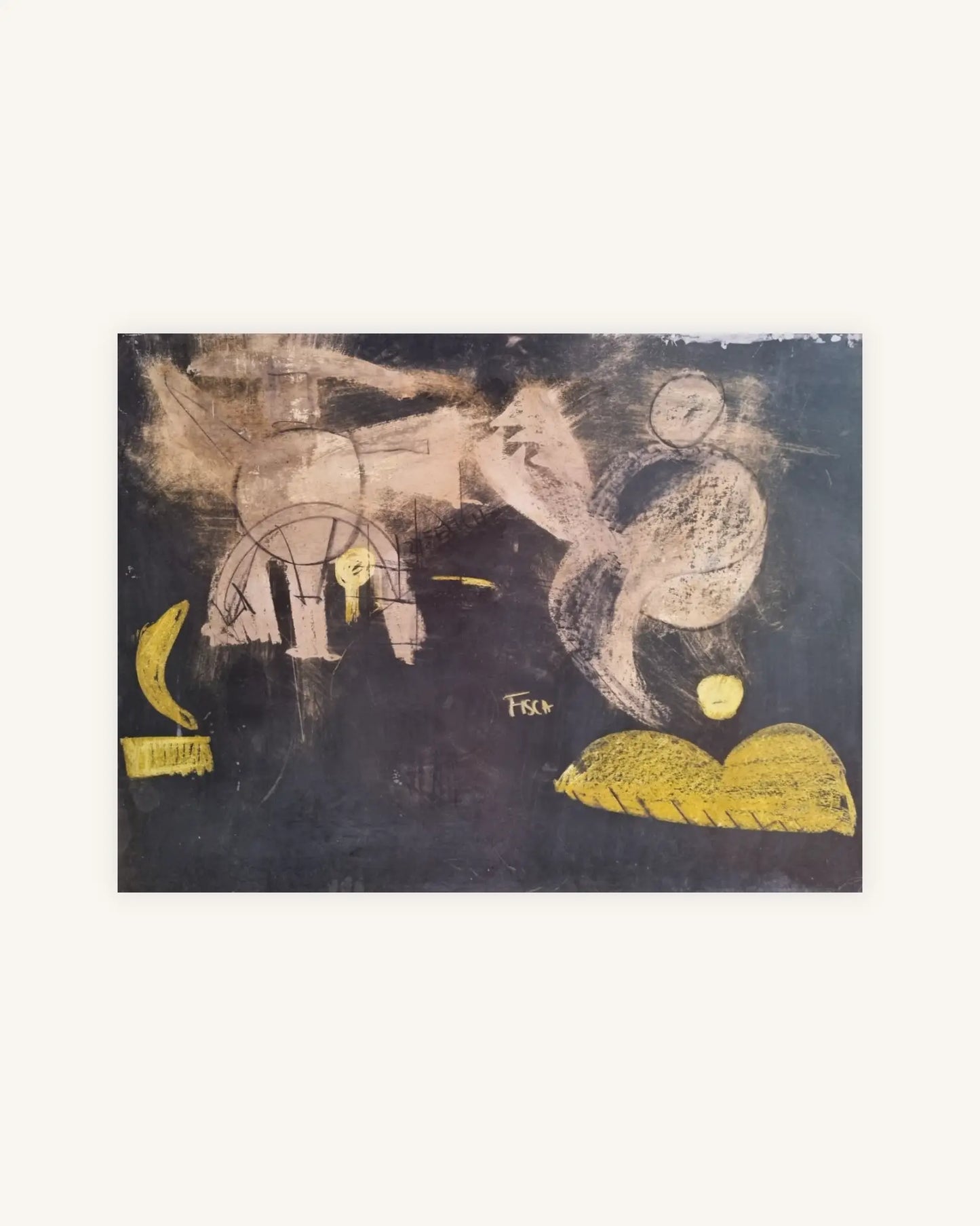 Freude Fellini Tusche Ölkreide auf Karton 100cm x 75cm 0