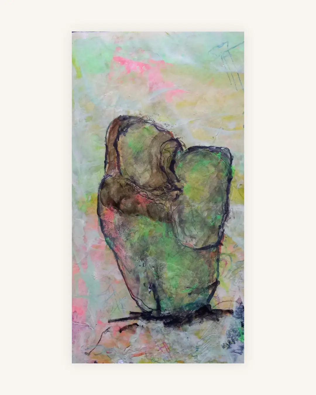 Emeraldo, der Leichte. Lebendige Bewegung - Aktabstrakt im Kleinformat 0