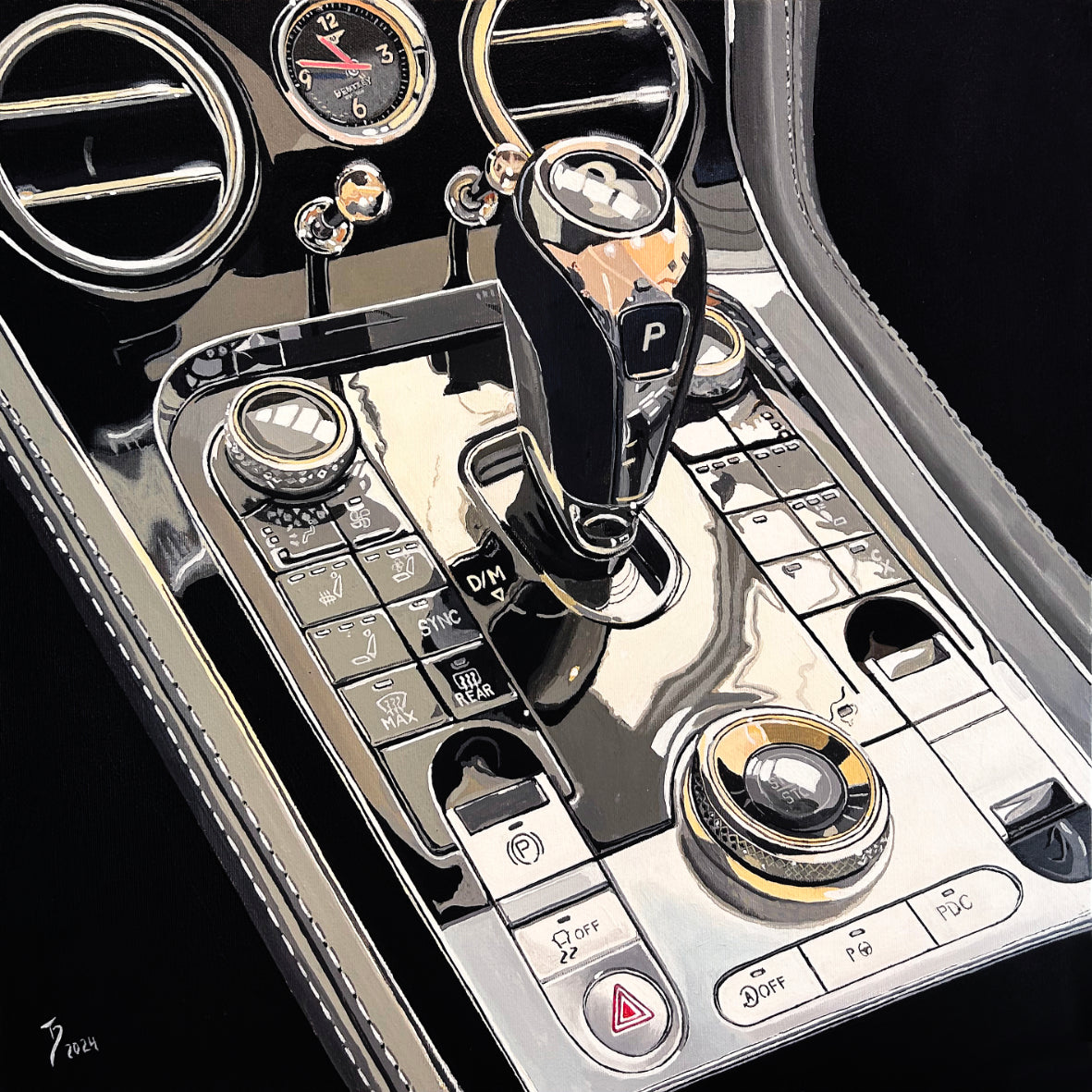 Thomas Düwers einzigartiges Kunstwerk "Chrome III" Format: 60x60cm Material: Acryl auf Leinwand Jahr: 2024