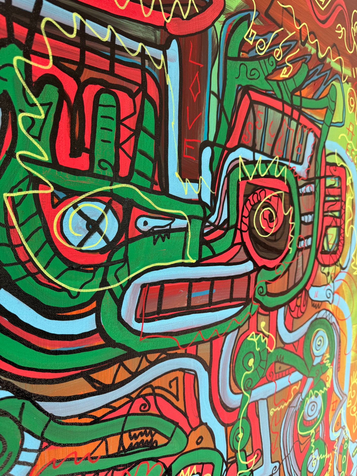 Sven Liesy mit seinem Kunstwerk „APE ESCAPE“ exklusive bei POSH VISION Maße: 100x80cm 45 mm Rahmen