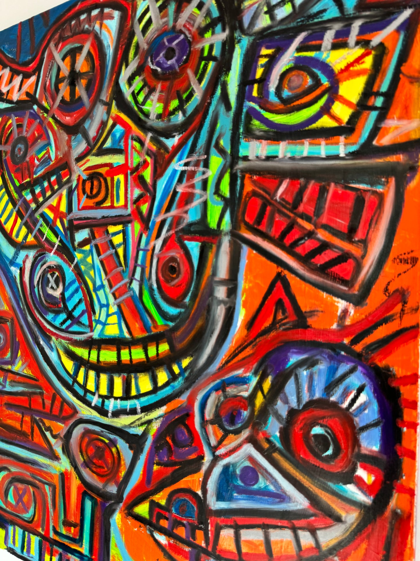 Sven Liesy mit „Happy Cow“ exklusiv bei POSH VISION unter dem Motto: Wölfe Der alten Zeit Maße: 100x80 Ölpastelkreide 