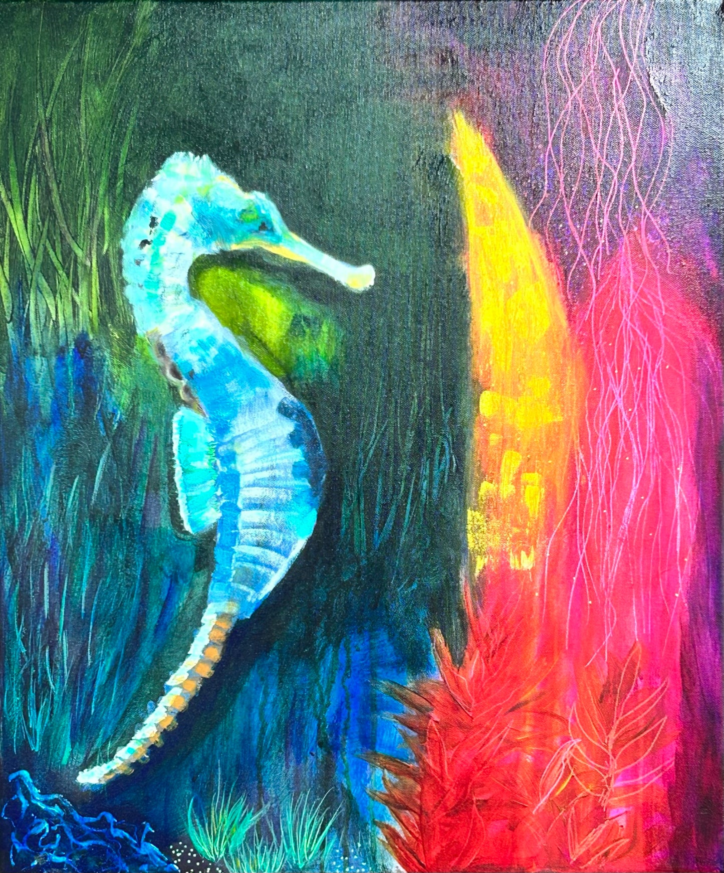 Seahorse Floral Fantasy – Die leuchtende Poesie der Tiefe 0