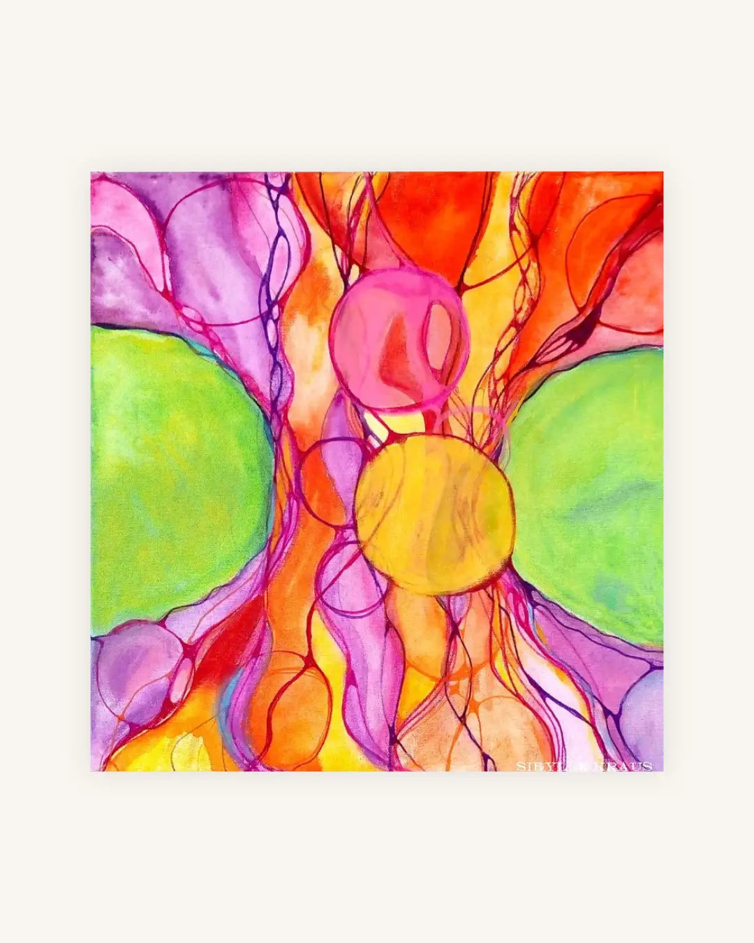 Fructus Coloris (Früchte der Farbe)Quadrata – jedes Bild ein quadratisches Gedicht in Farbe und Form „Ein Baum als Antidepressivum – Coloris Pulsans zeigt, was schon da ist, was trägt und was noch wachsen will. Pure Farbkraft. 0