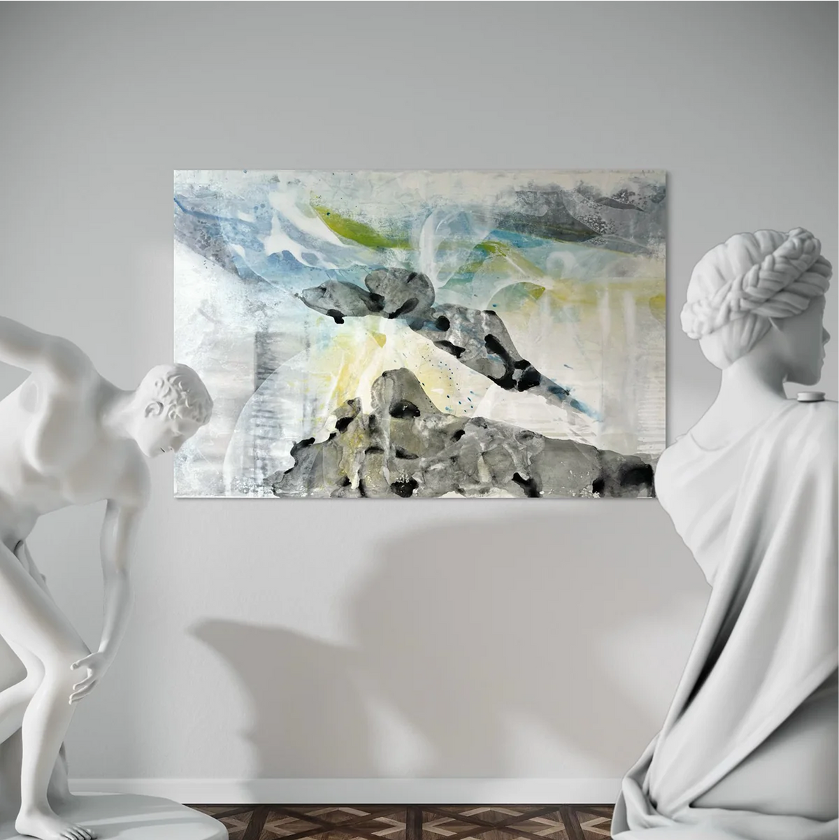 Abstract art with sculptures
