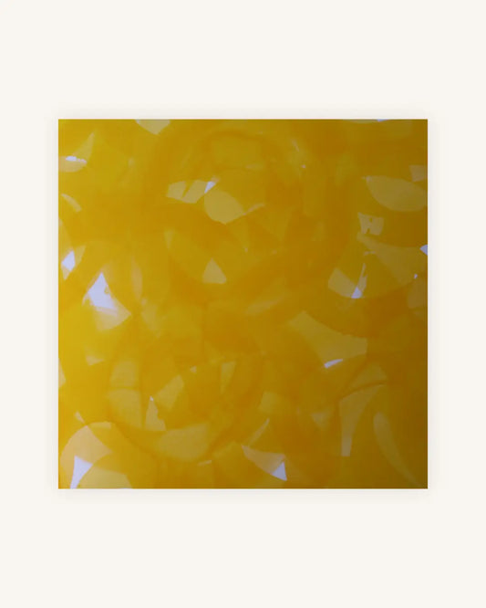 „Solar Rise“ – abstraktes Acryltintenbild in leuchtendem Gelb 0