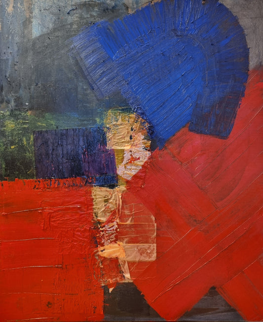 Der Rote Starke 2025 Collage-Öl auf Leinwand 100cm x120cm 0