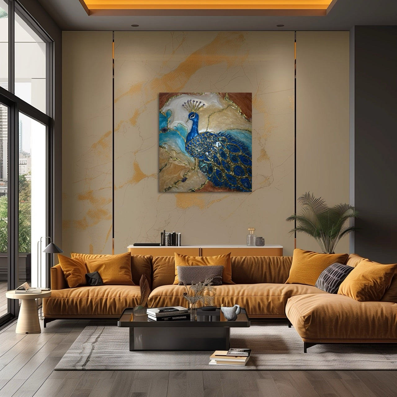 AZURE MARBELLAMARBLE PEACOCK