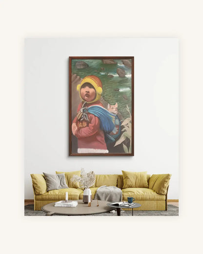 Mädchen mit Katze 1