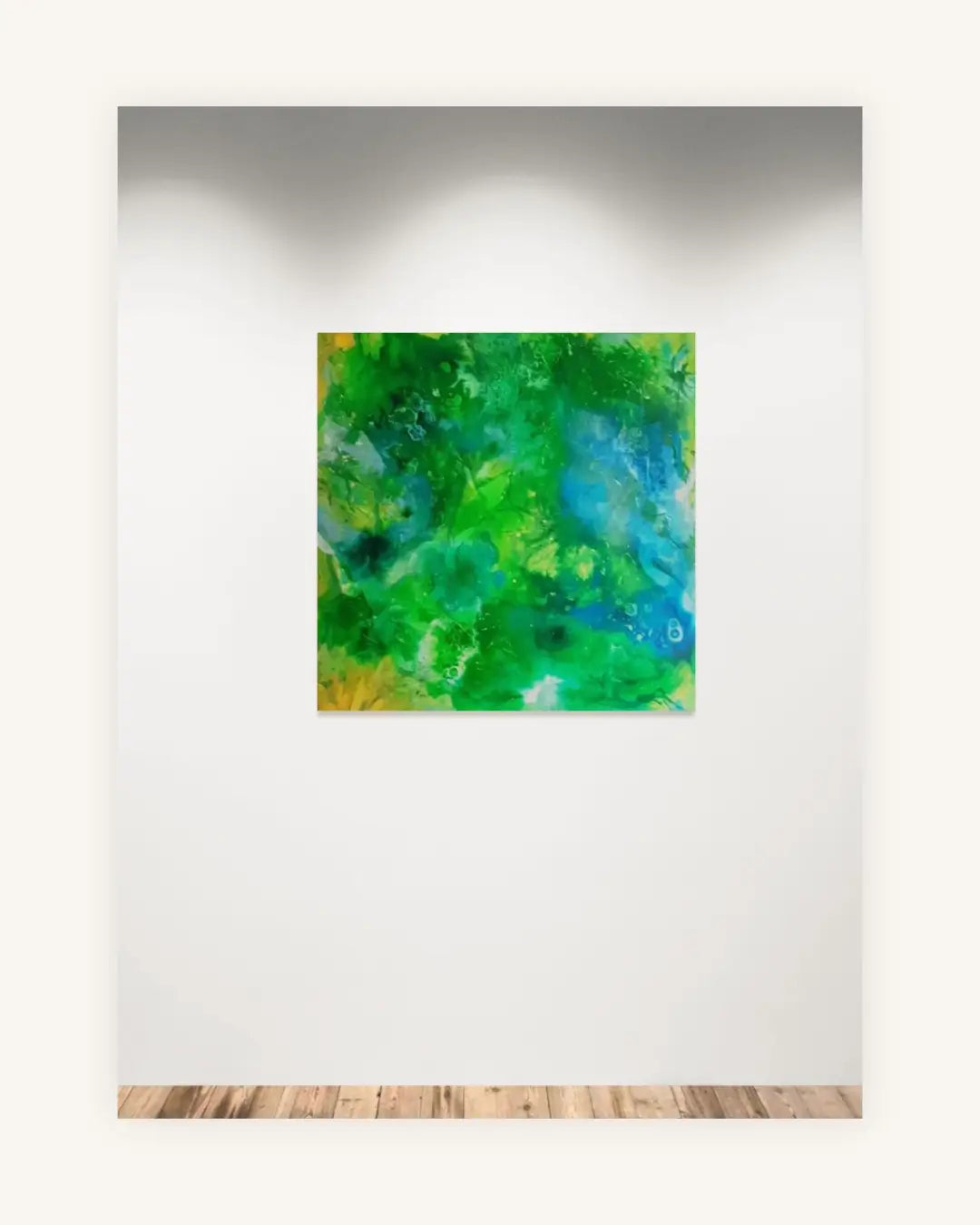 „Ocean Breath“ – abstraktes Acrylbild in Blau und Grün 2