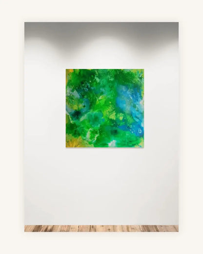 „Ocean Breath“ – abstraktes Acrylbild in Blau und Grün 2