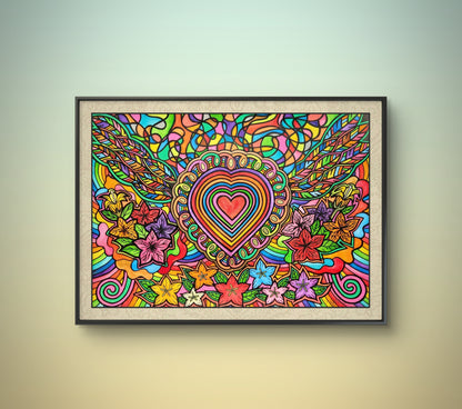 Format 84,1x59,4 cm Technik Mixed Media ( Aquarellstifte, Neon Stifte von Posca,