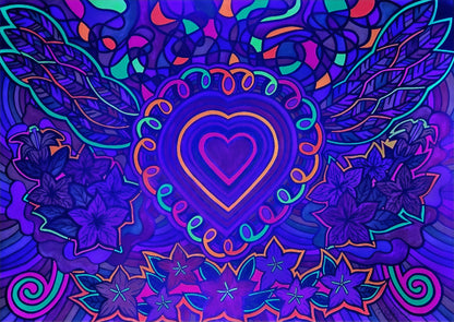 Format 84,1x59,4 cm Technik Mixed Media ( Aquarellstifte, Neon Stifte von Posca,