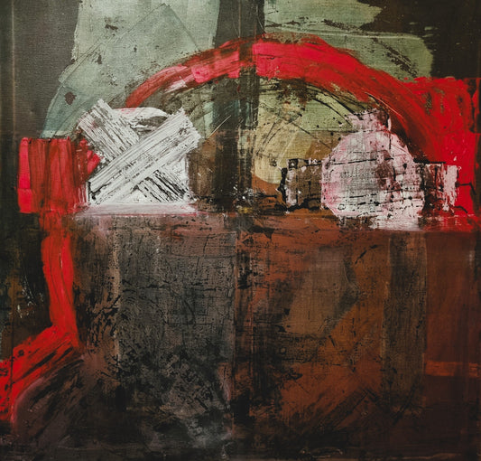 Augenhöhe 2017 + 2024 Öl - Tusche auf Leinwand 100cm x 100cm 0