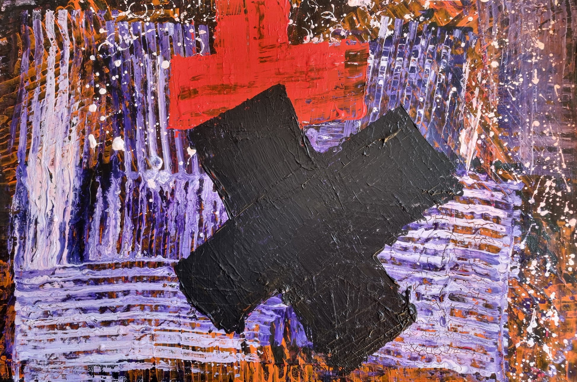 Schwarzes X 2024 Acryl auf Alu  70cm x 56cm 0