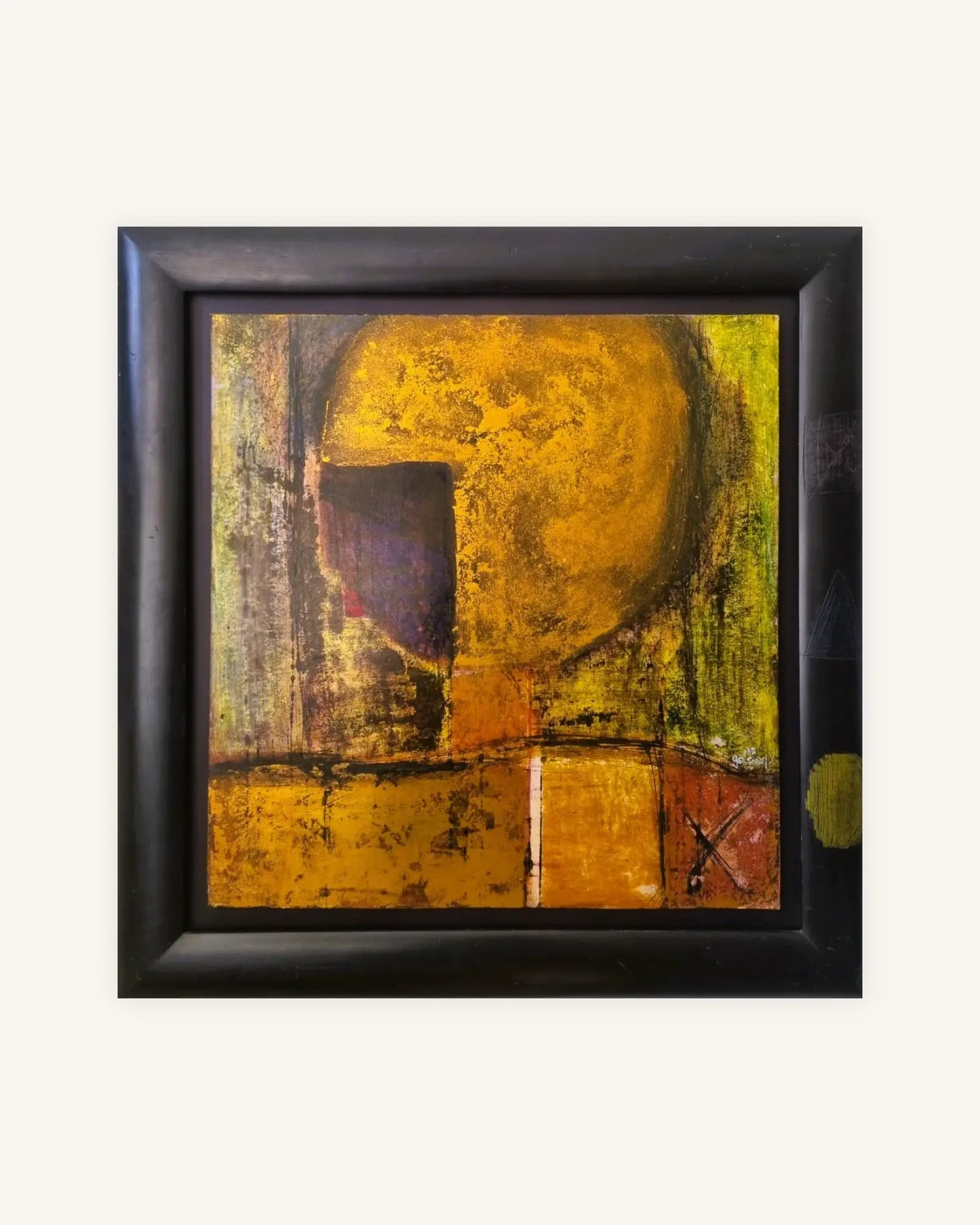 Goldener Kopf 2025 auf Karton mit Rahmen 0