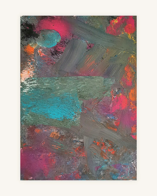 P A P A G E I | WERK 1 Entstanden im Alter von nur drei Jahren | Teil einer exklusiven Zweier-Serie Mischtechnik auf Leinwand | 50 × 70 cm | Unikat | signiert | gerahmt 0