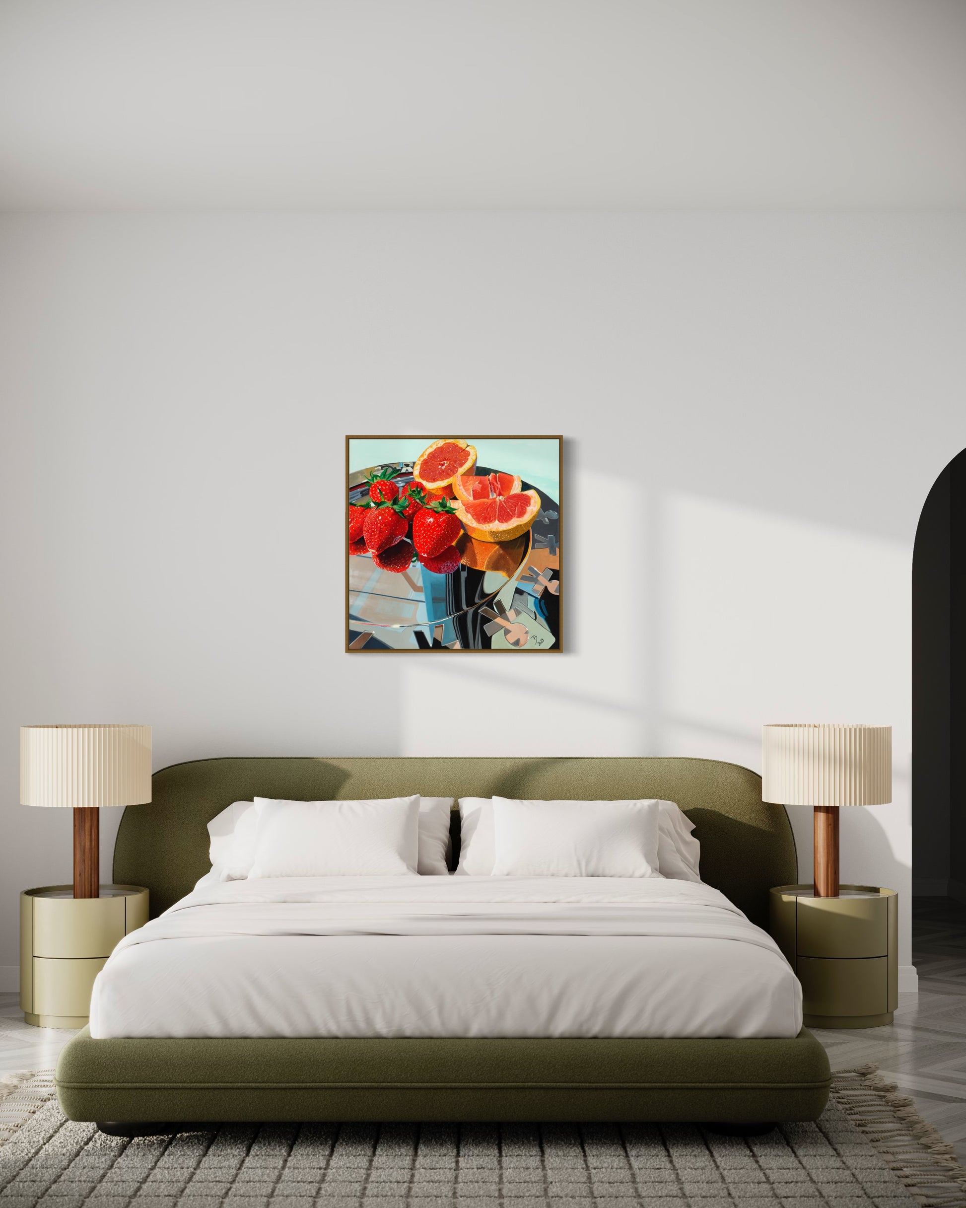 Thomas Düwer mit seinem Kunstwerk "Stillleben II"  Format: 80x80cm  Material: Acryl auf Leinwand&nbsp;  Jahr: 2023