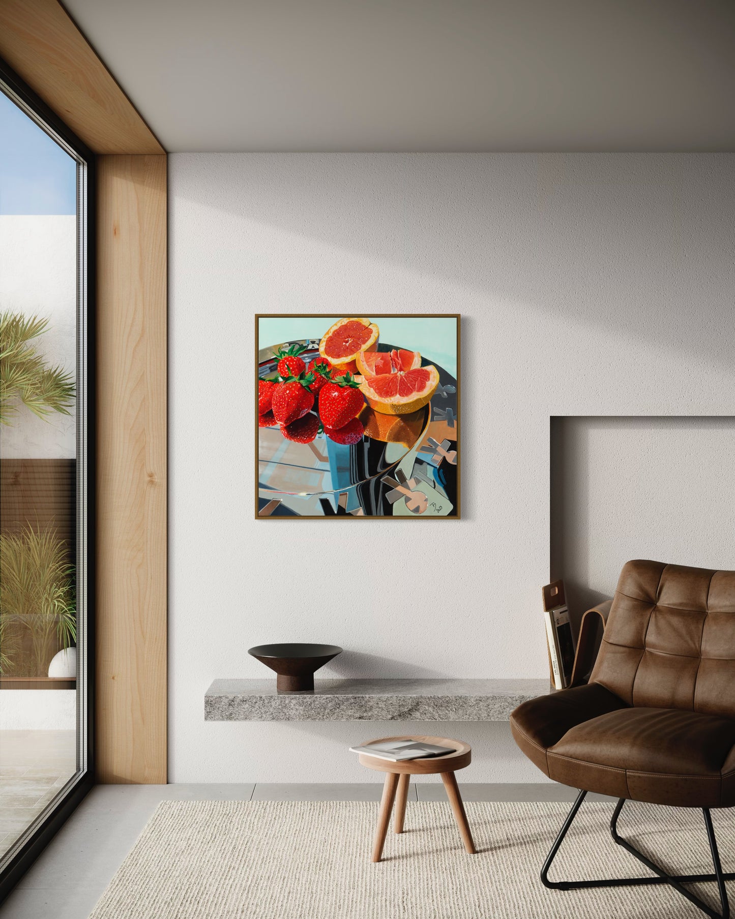 Thomas Düwer mit seinem Kunstwerk "Stillleben II"  Format: 80x80cm  Material: Acryl auf Leinwand&nbsp;  Jahr: 2023