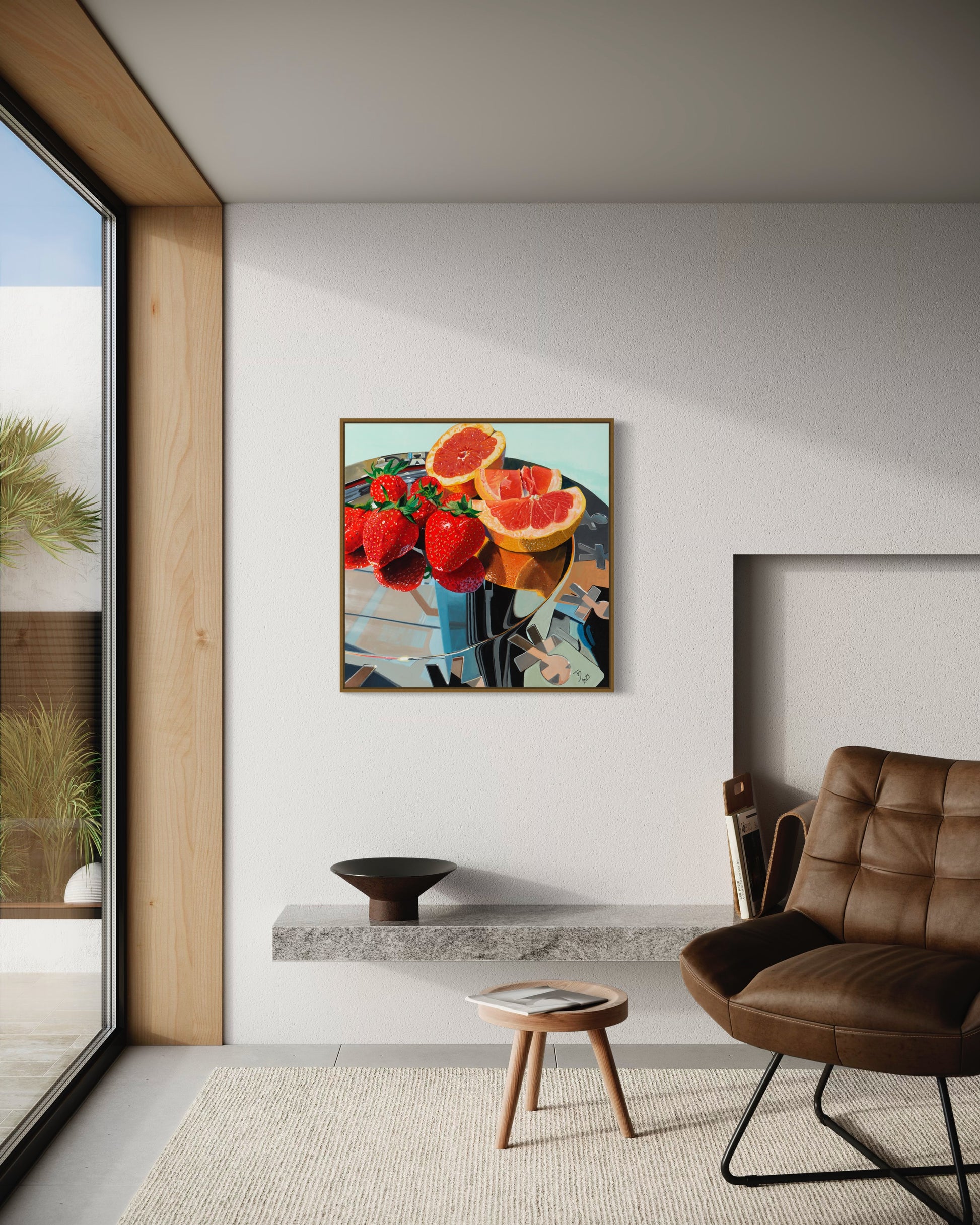 Thomas Düwer mit seinem Kunstwerk "Stillleben II"  Format: 80x80cm  Material: Acryl auf Leinwand&nbsp;  Jahr: 2023