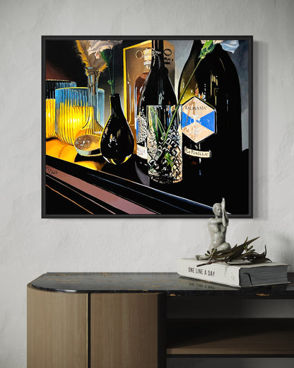 Thomas Düwer mit seinem Kunstwerk "Stillleben I"&nbsp;  Format: 70x60cm  Material: Acryl auf Leinwand&nbsp;  Jahr: 2023