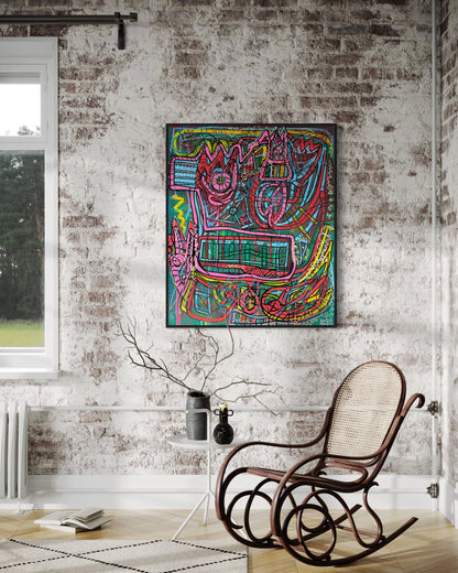 Sven Liesy mit „Peace“ exklusiv bei POSH VISION unter dem Motto:&nbsp;Wölfe Der alten Zeit  Maße: 120x100 Acryl auf Leinwand  45mm RHolzrahmen&nbsp;