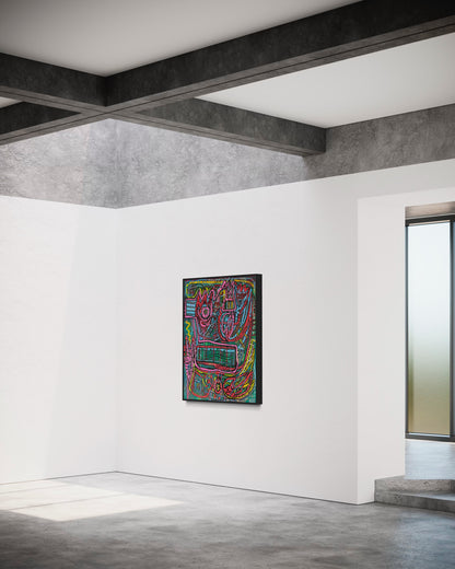 Sven Liesy mit „Peace“ exklusiv bei POSH VISION unter dem Motto:&nbsp;Wölfe Der alten Zeit  Maße: 120x100 Acryl auf Leinwand  45mm RHolzrahmen&nbsp;