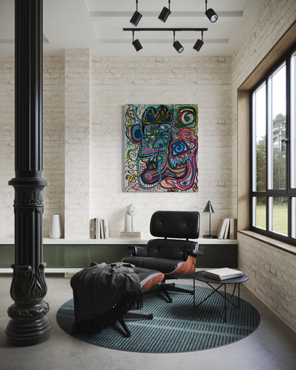 Sven Liesy mit seiner „Omage an Picasso“ exklusive bei POSH VISION  Maße: 120x100cM;&nbsp;45 mm Holzrahmen  Material: Acryl auf Leinwand