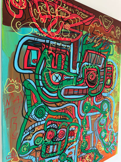 Sven Liesy mit seinem Kunstwerk „APE ESCAPE“ exklusive bei POSH VISION&nbsp;  Maße: 100x80cm  45 mm Rahmen