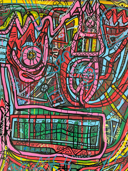 Sven Liesy’s CRAZY CAT exklusiv bei POSH VISION mit der Omage&nbsp;To Alice in Wonderland.  Maße: 120x100cm Material: Acryl auf Leinwand