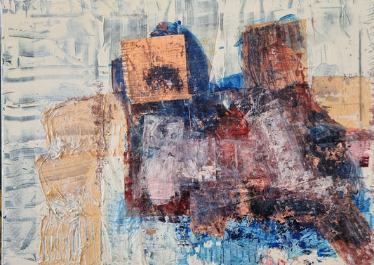 Ohne Titel I 2025 Collage-Mischtechnik auf Leinwand 80cm x 60cm 0