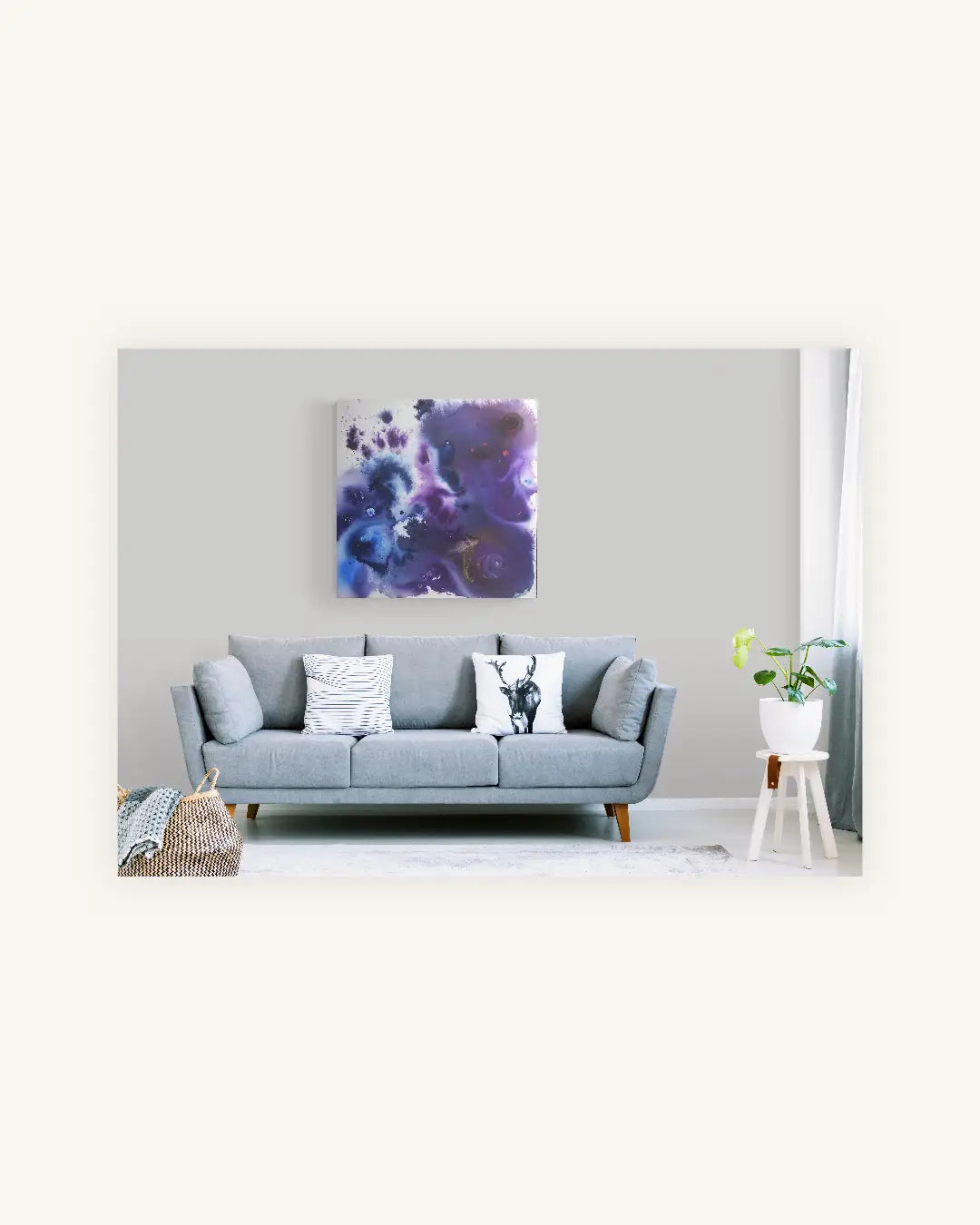 "Deep Universe“ – abstraktes Acryltintenbild voller kosmischer Tiefe 1