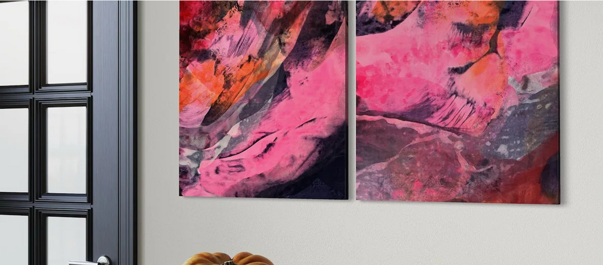Abstract art diptych