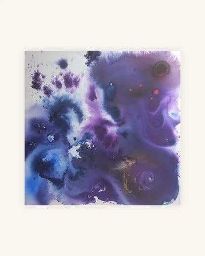 "Deep Universe“ – abstraktes Acryltintenbild voller kosmischer Tiefe 0